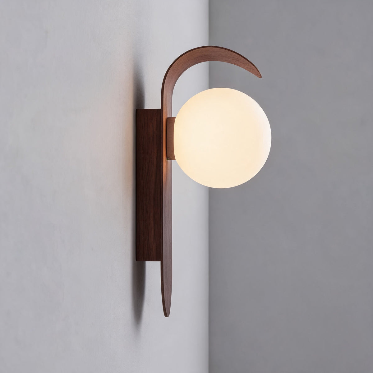 Bentwood Opal Glass Wall Light Nordic LED Sconce