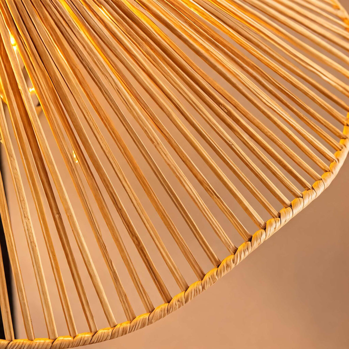 Raffia Shade Floor Lamp Walnut Base Adjustable LED