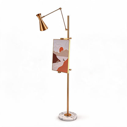 Gold & White Marble Floor Lamp LED Living Room Light