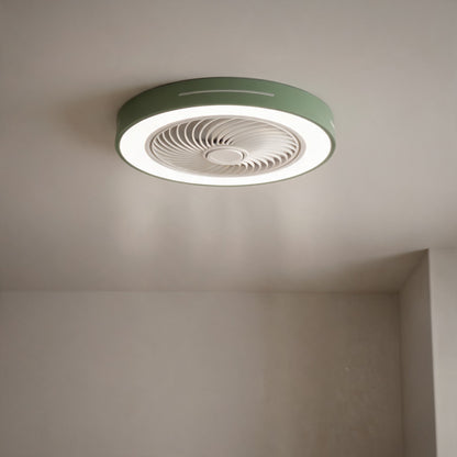 Bladeless Round or Square Flush Mount Ceiling Fan with Dimmable 36W LED Light