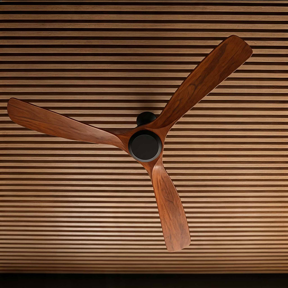 Walnut Wood Blade Outdoor Ceiling Fan IP65 Waterproof 6 Speed 105 to 152 cm