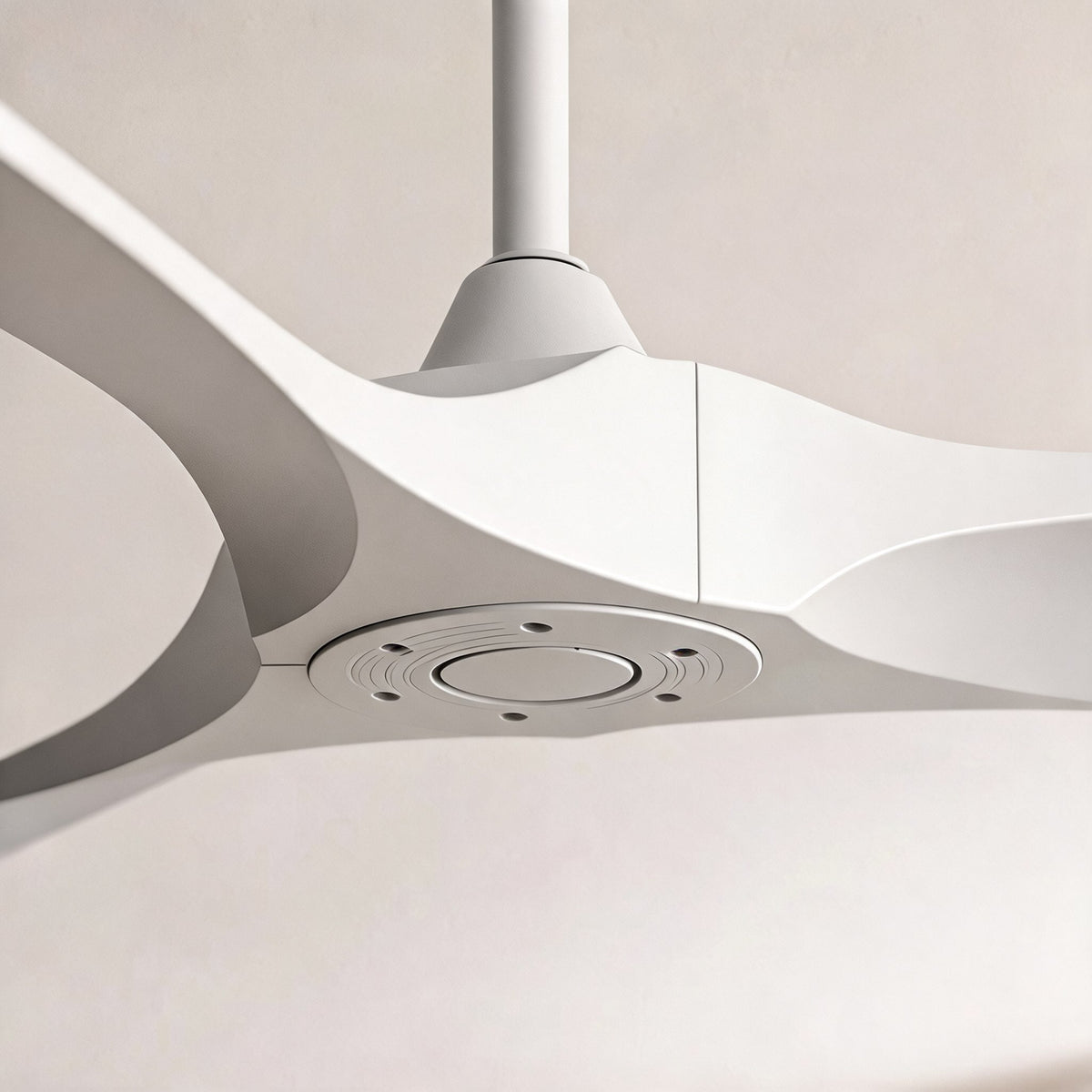 Sculpted Blade Scandinavian DC Ceiling Fan 6 Speed Wall Control 106 to 152 cm