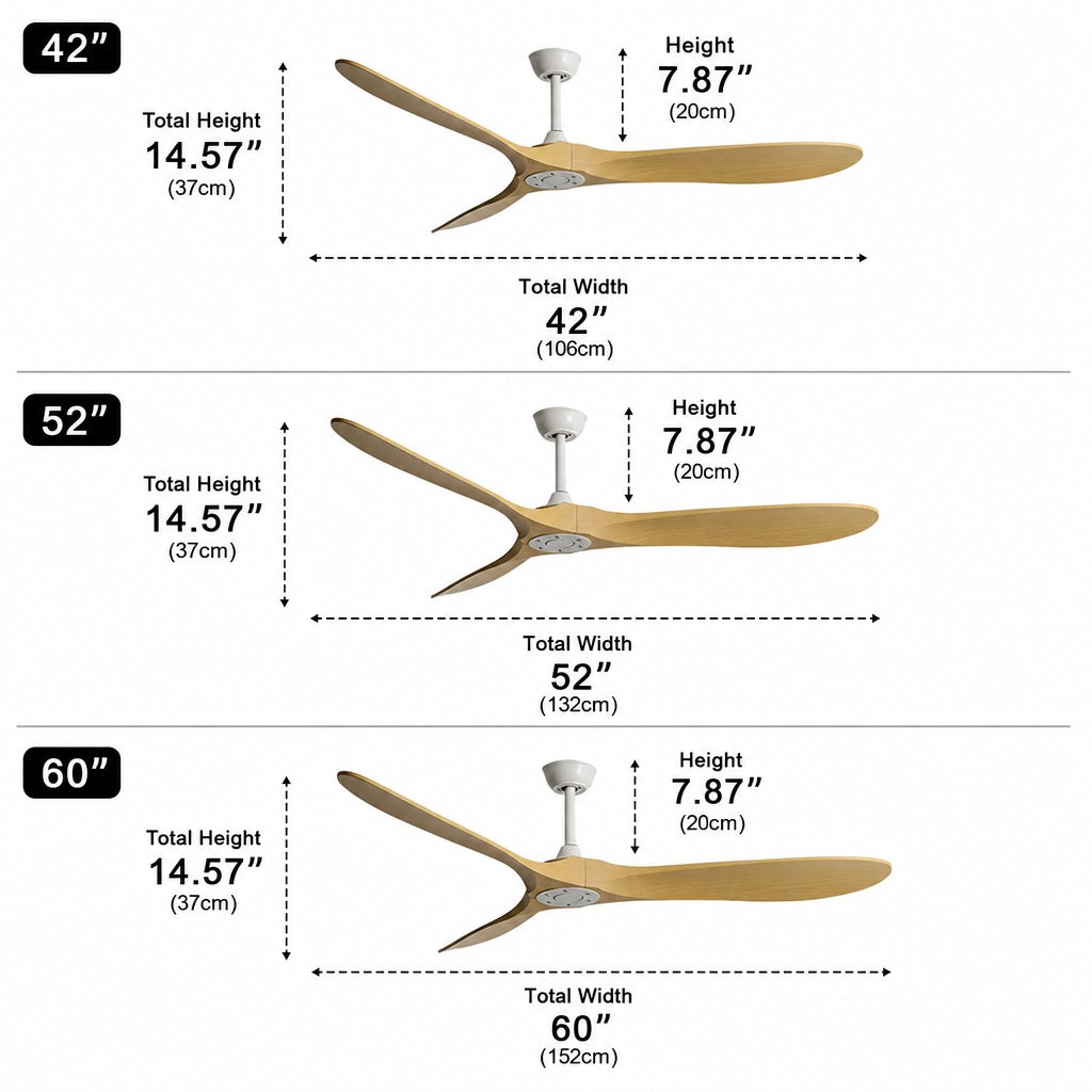 Sculpted Blade Scandinavian DC Ceiling Fan 6 Speed Wall Control 106 to 152 cm