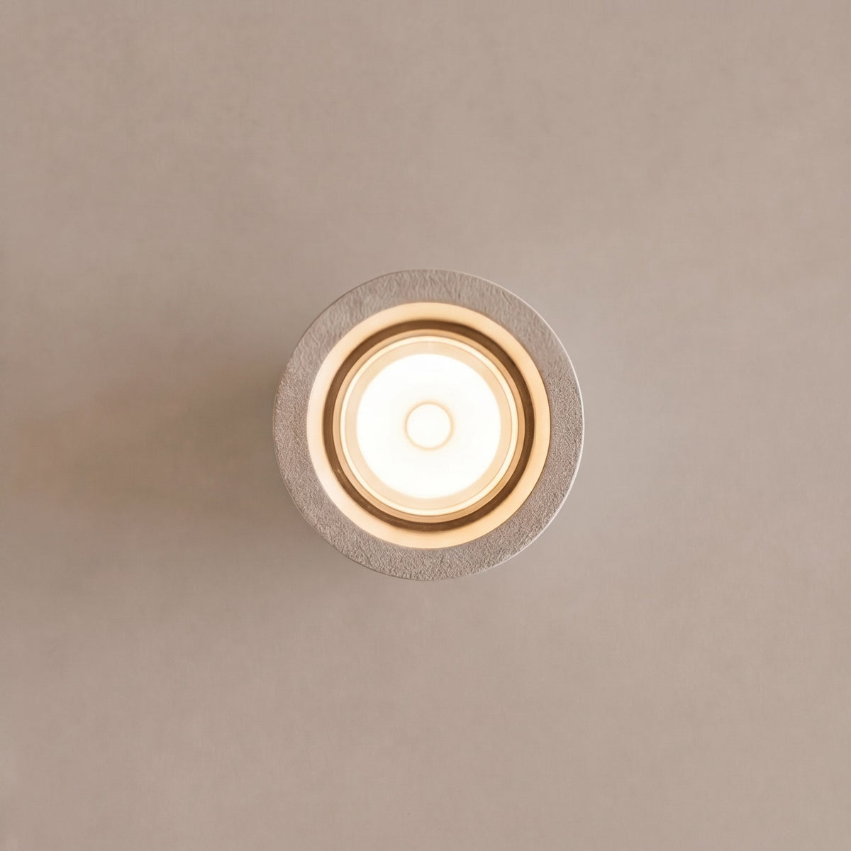 Modern Minimalist Round Ceiling Light Fixture Concrete LED Adjustable Ambient Lighting