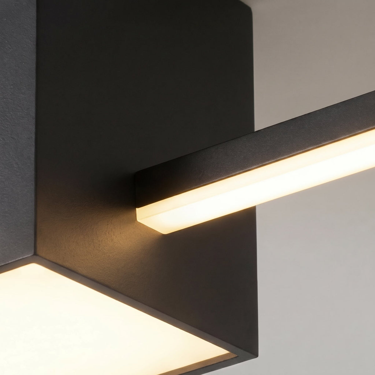 Geometric Long Strip LED Flush Mount Ceiling Light 32W Dimmable White Black