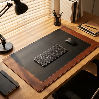 Two-Tone PU Leather Desk Mat Mouse Pad Non-Slip Office Accessories Waterproof Gaming