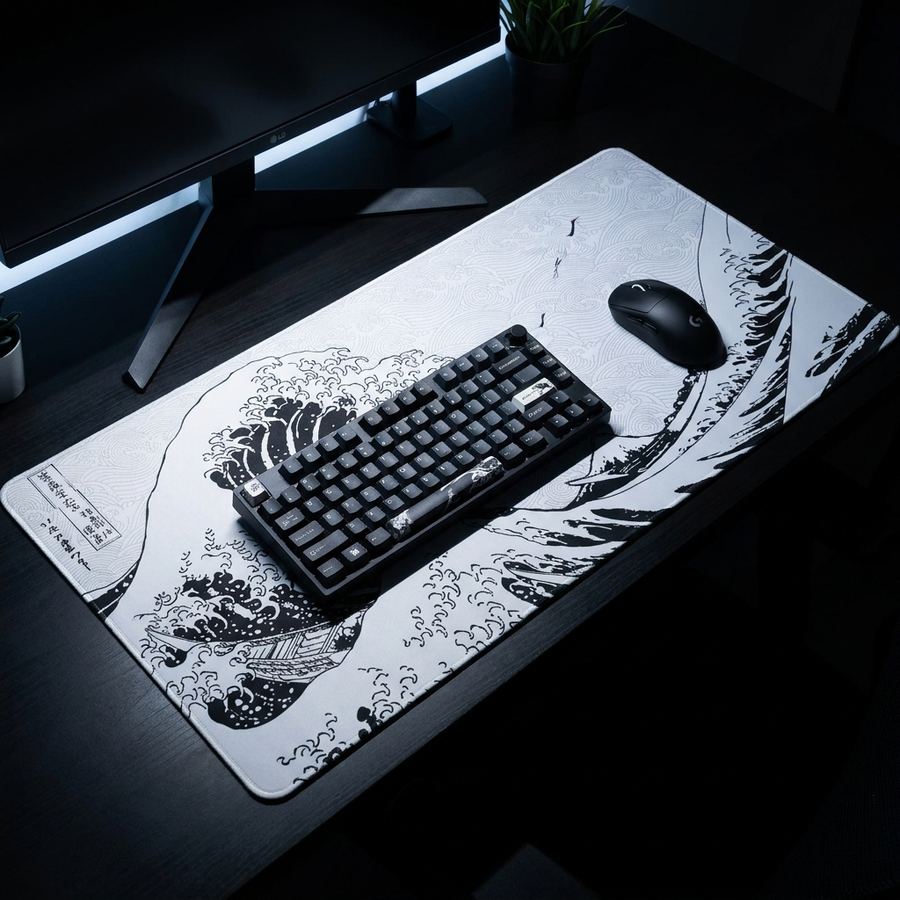 Black and White XXL Gaming Mouse Pad Desk Mat Non-Slip Available Sizes Office Smooth Surface