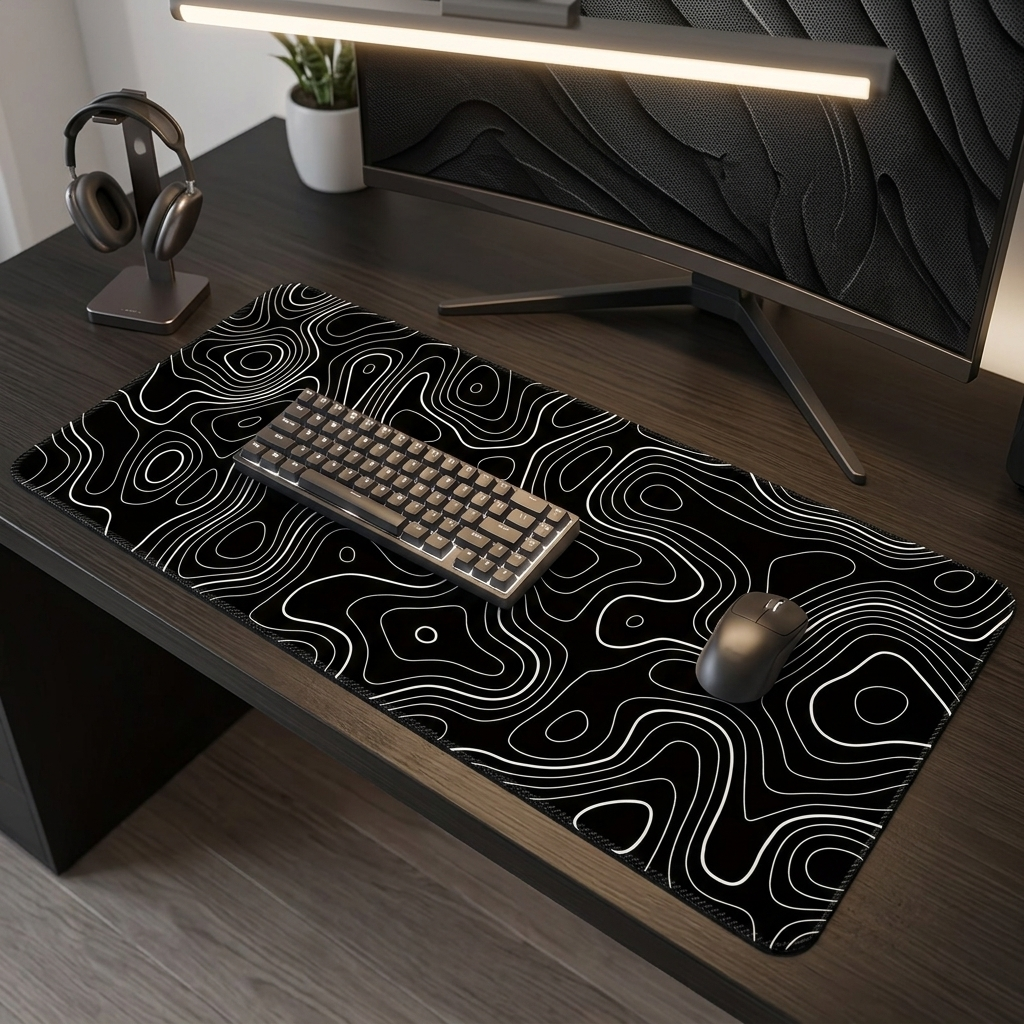 Large Extended Mouse Pad – Non-Slip Rubber Stitched Edge Desk Mat