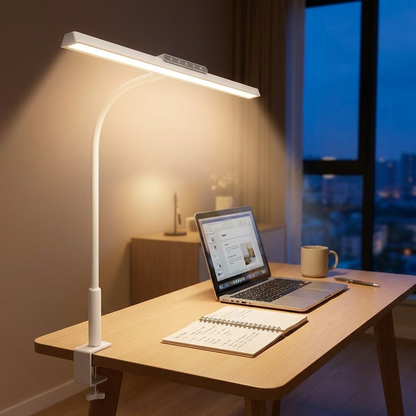 LED Clamp Desk Lamp with Memory Function Home Office Indoor Lighting Stepless Dimming
