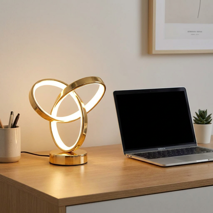 Modern Gold LED USB Desk Lamp Eye Care Indoor Lighting Stepless Dimming Minimalist Design