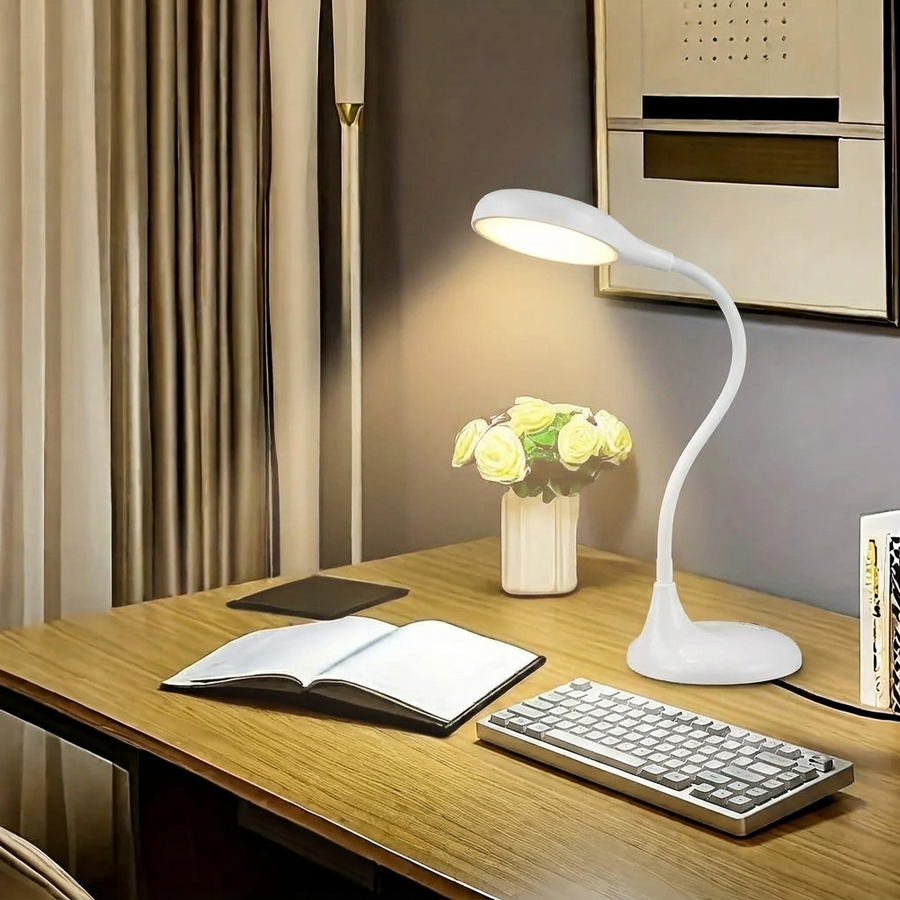 LED Gooseneck Desk Lamp USB Touch Control Home Office Indoor Lighting Reading Light