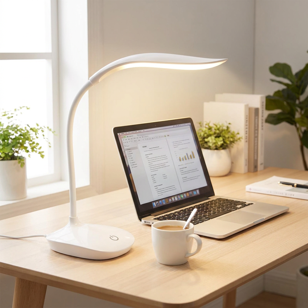 Home Office LED Desk Lamp – USB Touch Dimmer 3 Brightness Levels