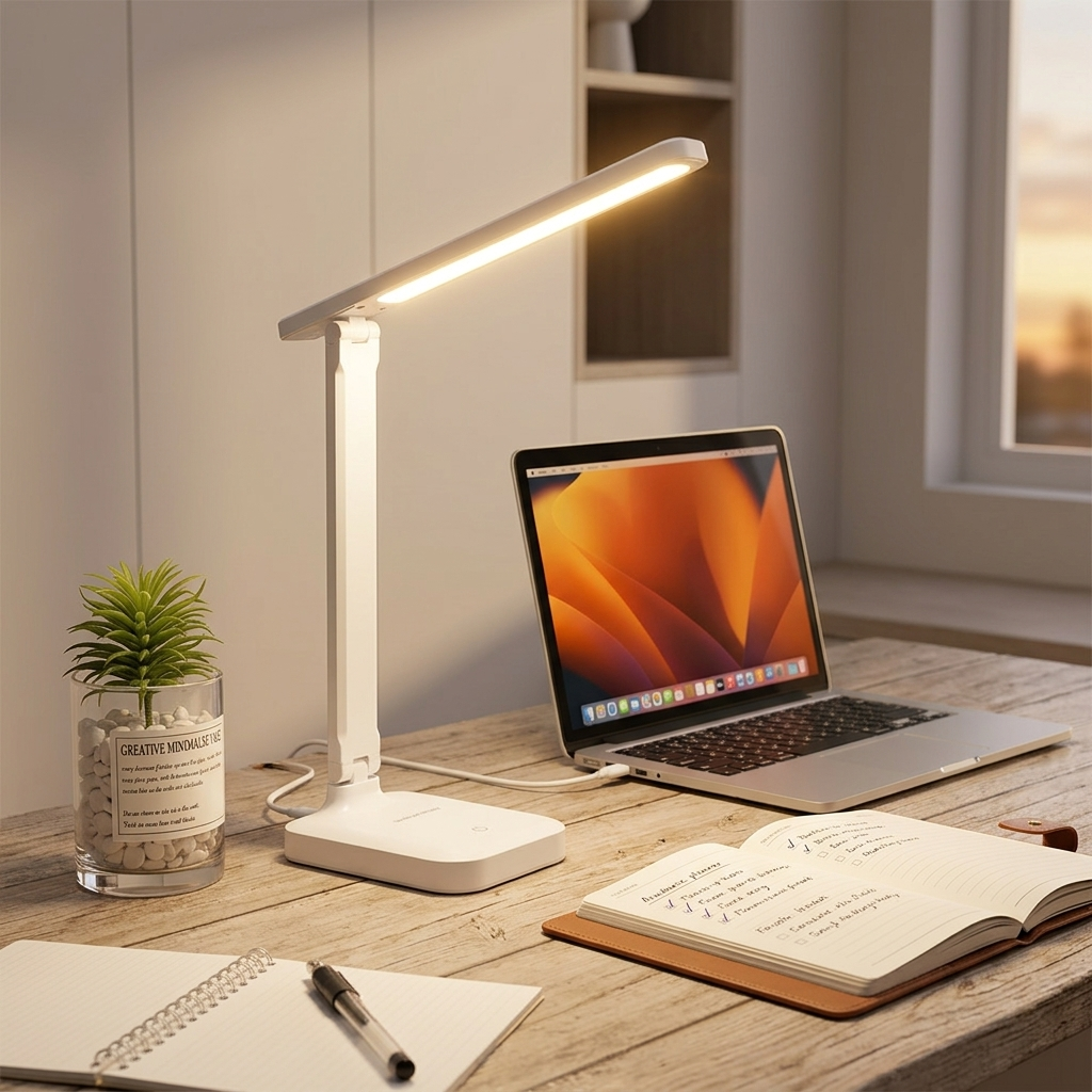 LED Desk Lamp – USB Touch Dimmable Eye Care Folding Reading Light
