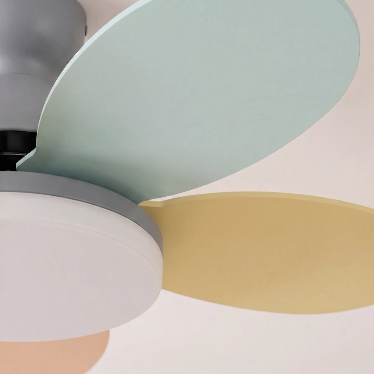 Petal Blade DC Ceiling Fan with LED Light Wood Grain or Colourful 90 or 100 cm