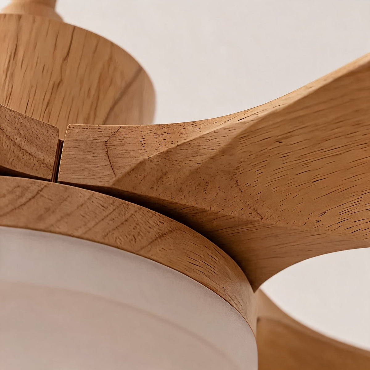 Five Blade Wood Grain DC Ceiling Fan with LED Light Tri-Colour 122 or 132 cm