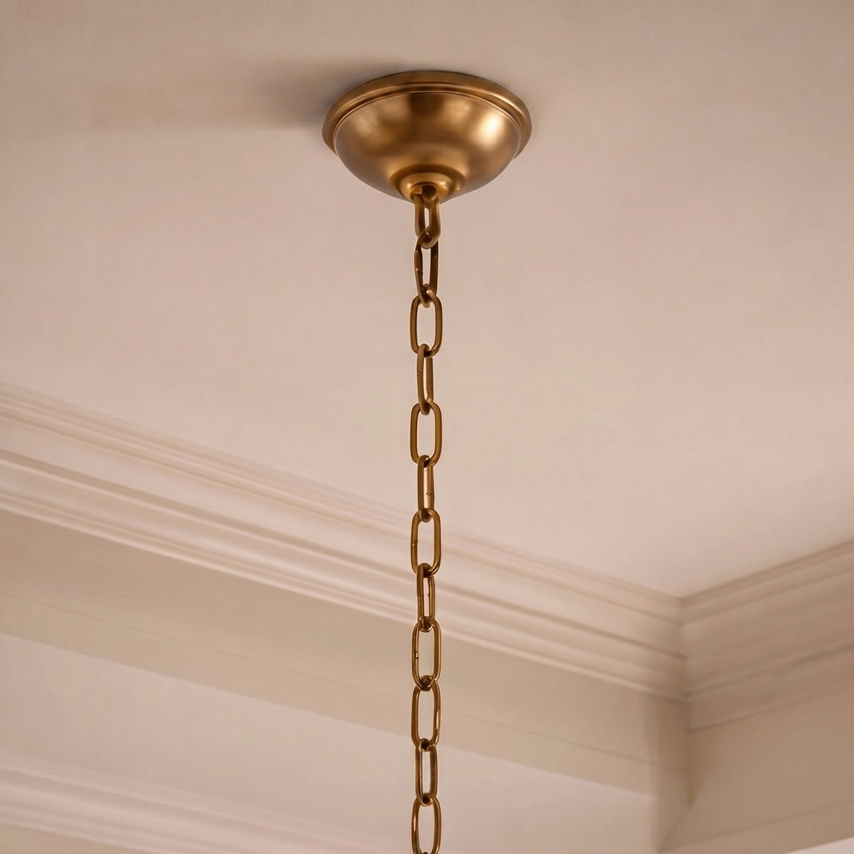 Copper & Glass Chandelier Adjustable Hanging LED Light