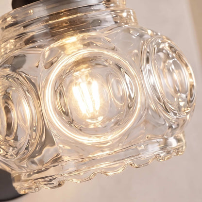 Iron & Clear Glass Vanity Wall Sconce 1–4 Light G9 Retro Bathroom Light