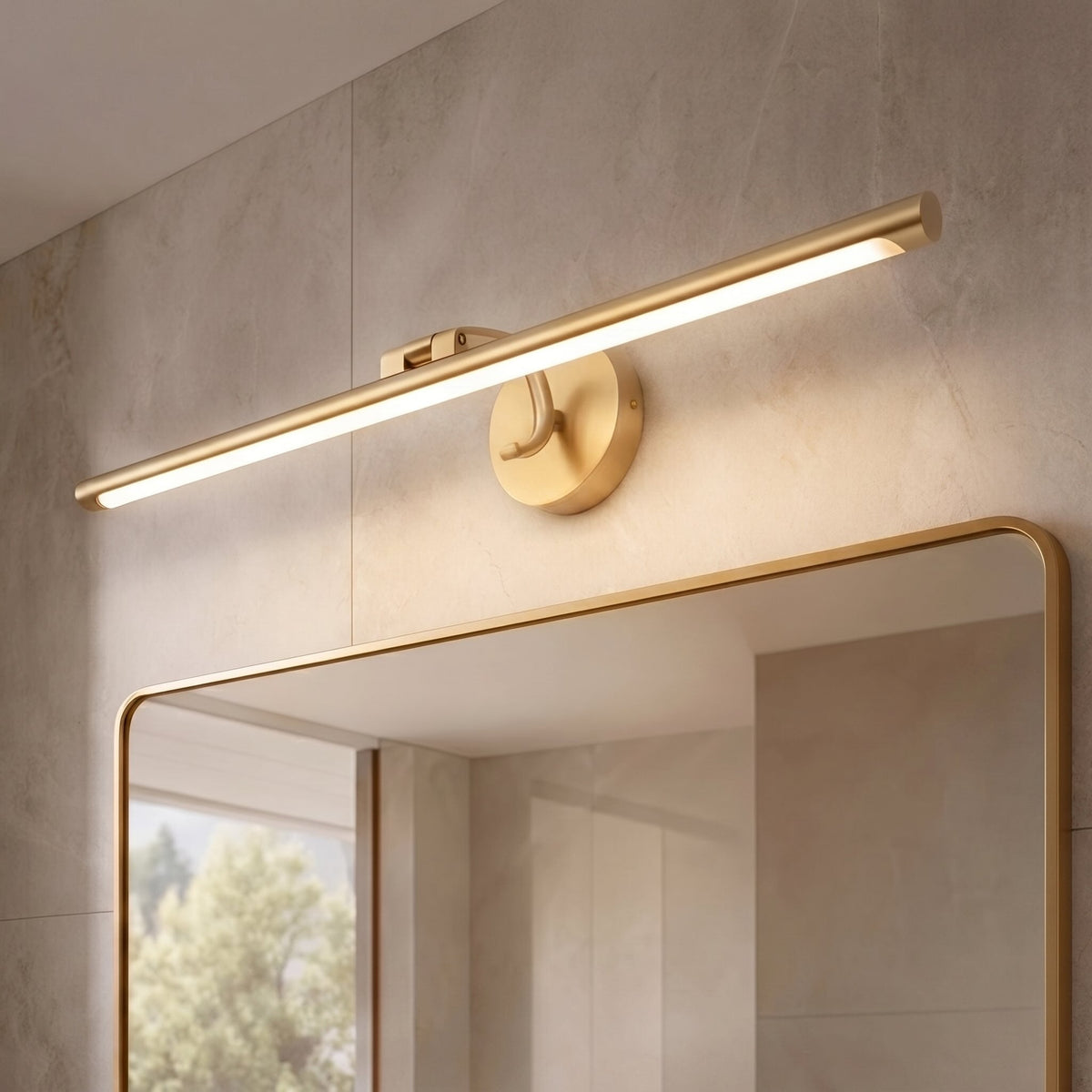 Copper & Acrylic LED Vanity Wall Sconce 40–70cm Mirror Light Bar