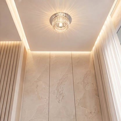 Geometric Crystal LED Flush Mount Ceiling Light Metal Warm White RGB