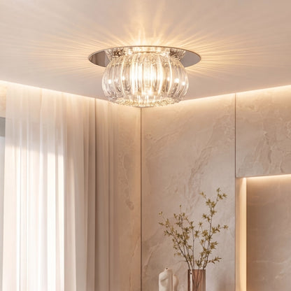 Geometric Crystal LED Flush Mount Ceiling Light Metal Warm White RGB