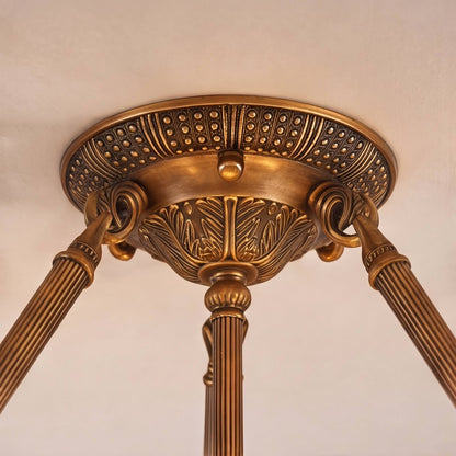 Alabaster Bowl LED Flush Mount Ceiling Light Aged Brass 4 to 6 Light
