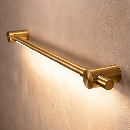 Polished Brass Linear LED Vanity Light 90cm & 120cm Acrylic Shade
