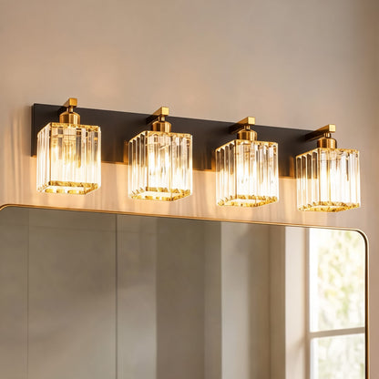 Crystal & Black Gold Wall Sconce 4-Light & 5-Light E27 Vanity Light