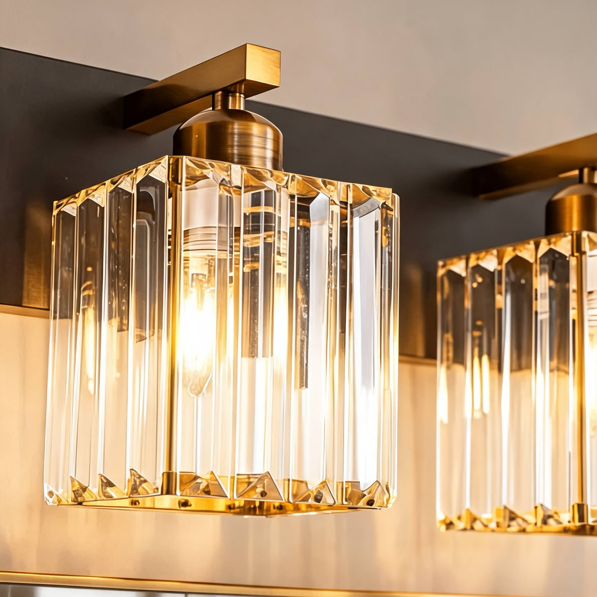 Crystal & Black Gold Wall Sconce 4-Light & 5-Light E27 Vanity Light
