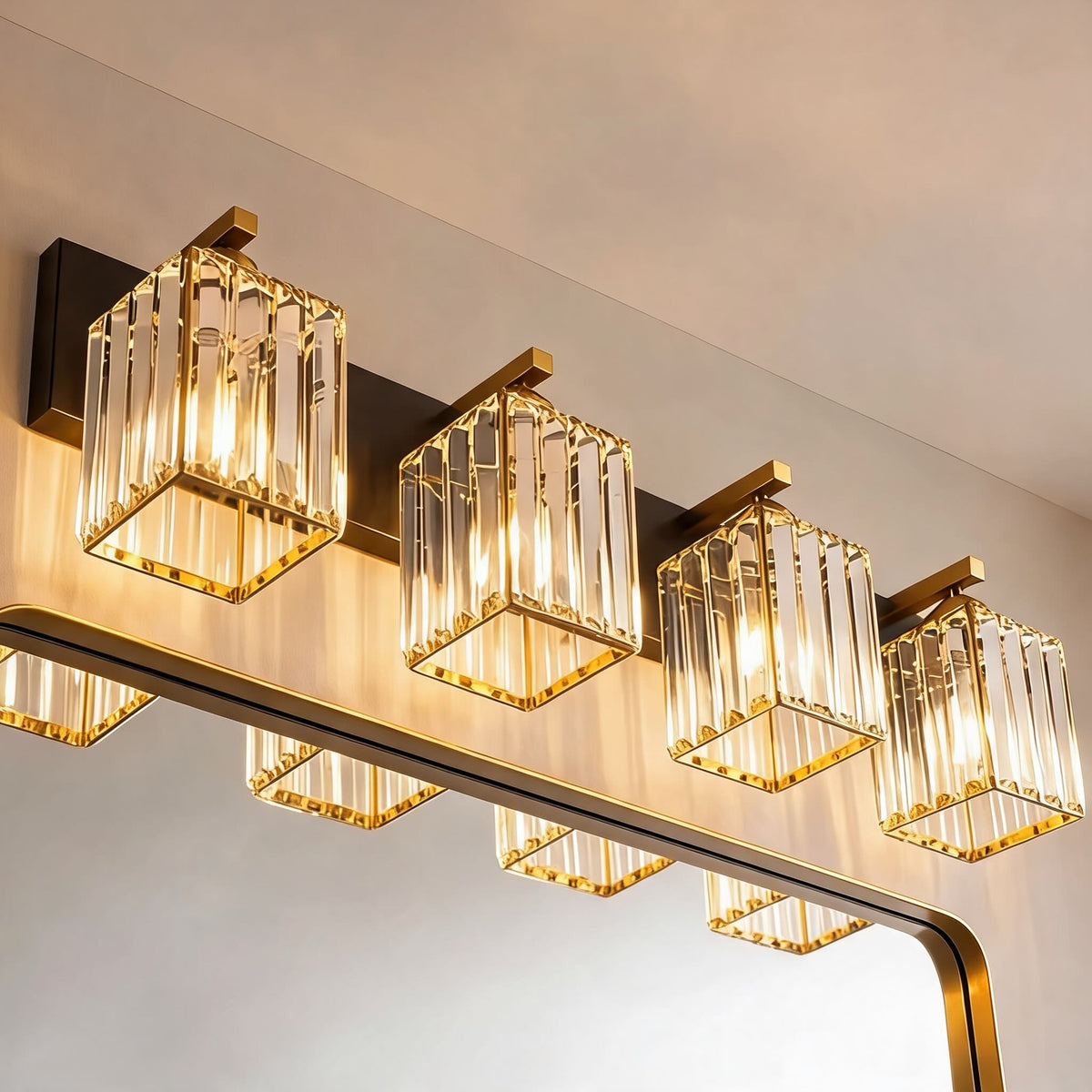 Crystal & Black Gold Wall Sconce 4-Light & 5-Light E27 Vanity Light