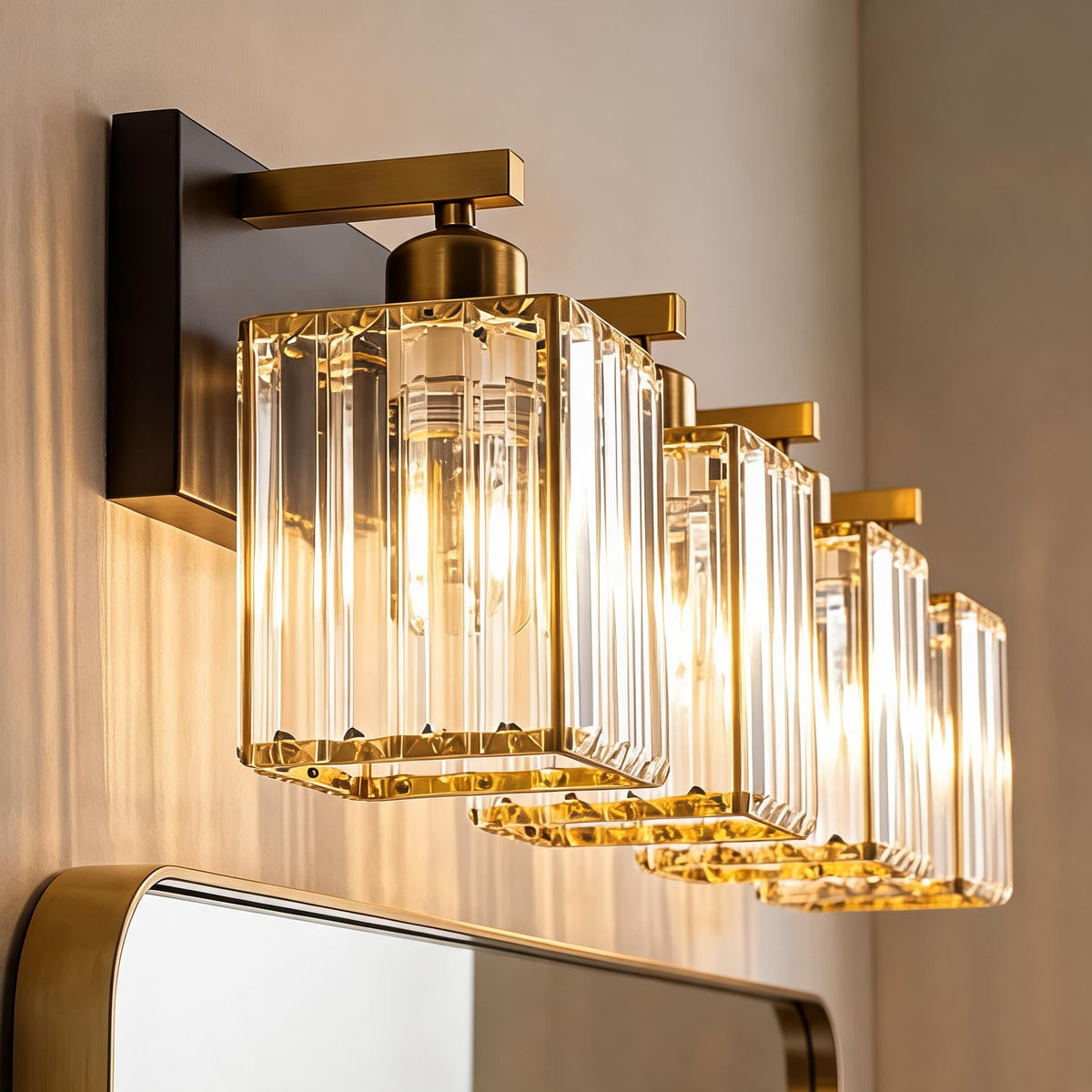 Crystal & Black Gold Wall Sconce 4-Light & 5-Light E27 Vanity Light
