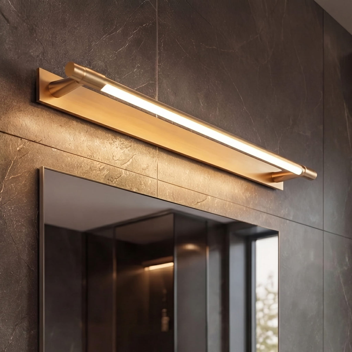 Black & Gold LED Vanity Light 120° Rotating 48cm & 63cm Three-Colour