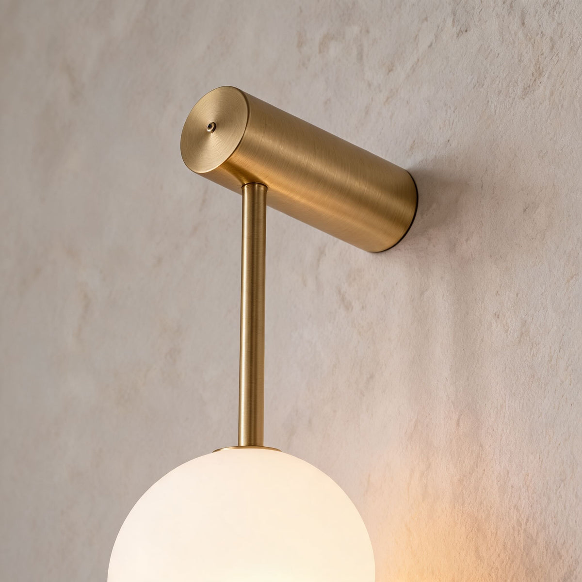 Glass Ball Wall Sconce Adjustable LED Vertical Fixture