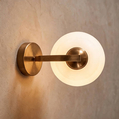 Art Deco Glass Wall Sconce Adjustable Metal LED Light