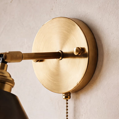 Rustic Wall Light Wooden Sconce Adjustable Brass
