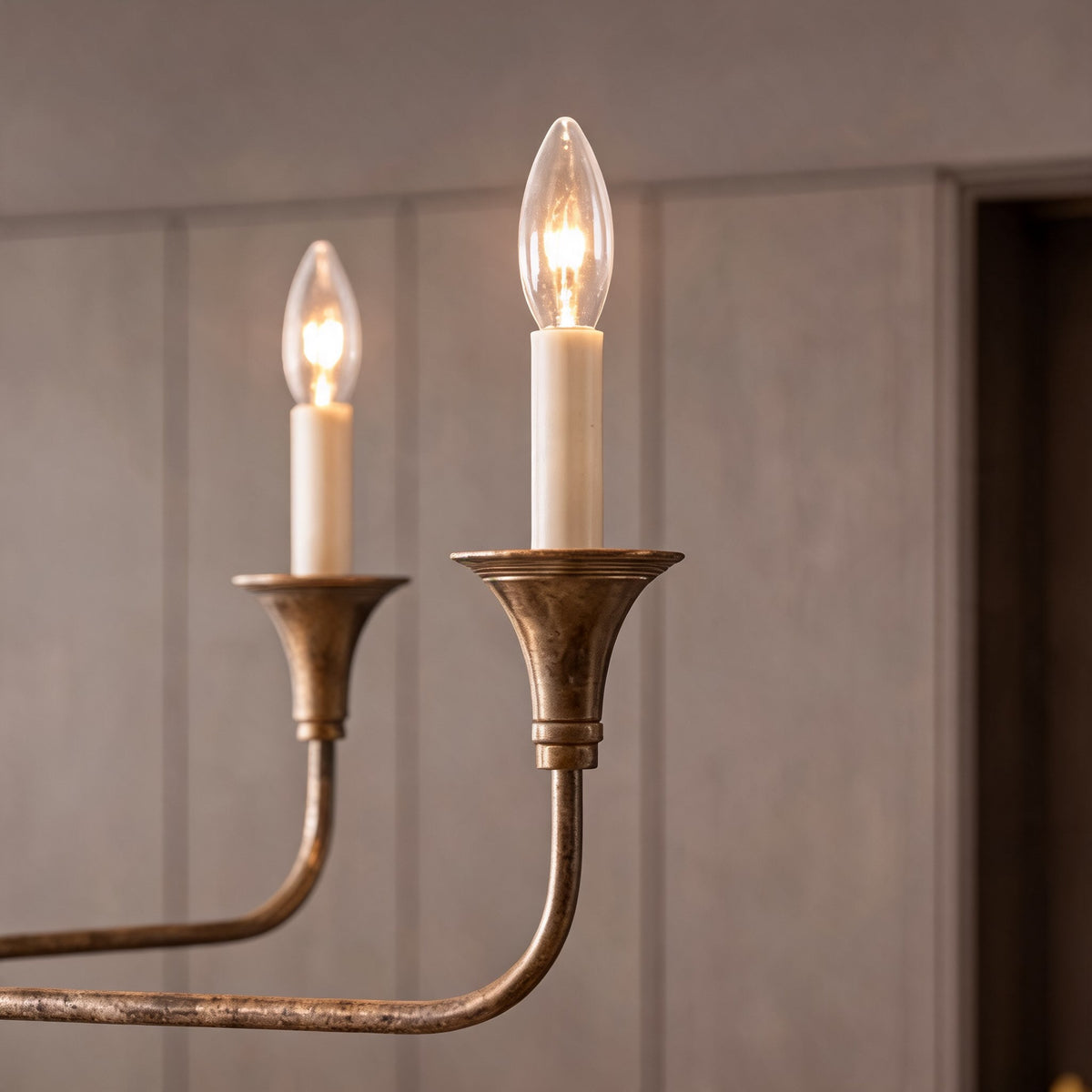 Candle Brass Chandelier E14 5-6 Head LED