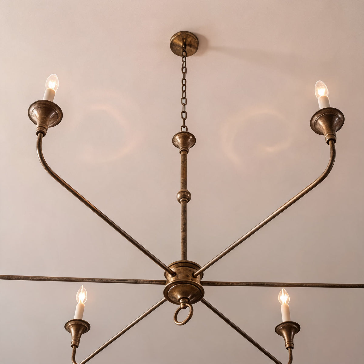 Candle Brass Chandelier E14 5-6 Head LED