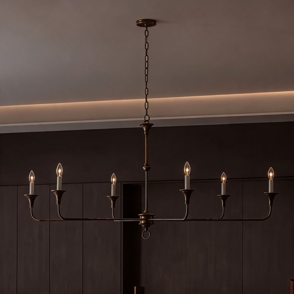 Candle Brass Chandelier E14 5-6 Head LED