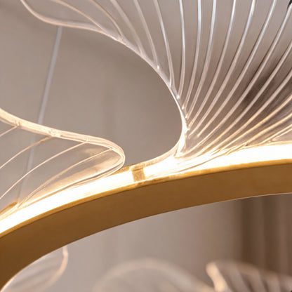 Glass Shade Chandelier Adjustable Hanging LED Light