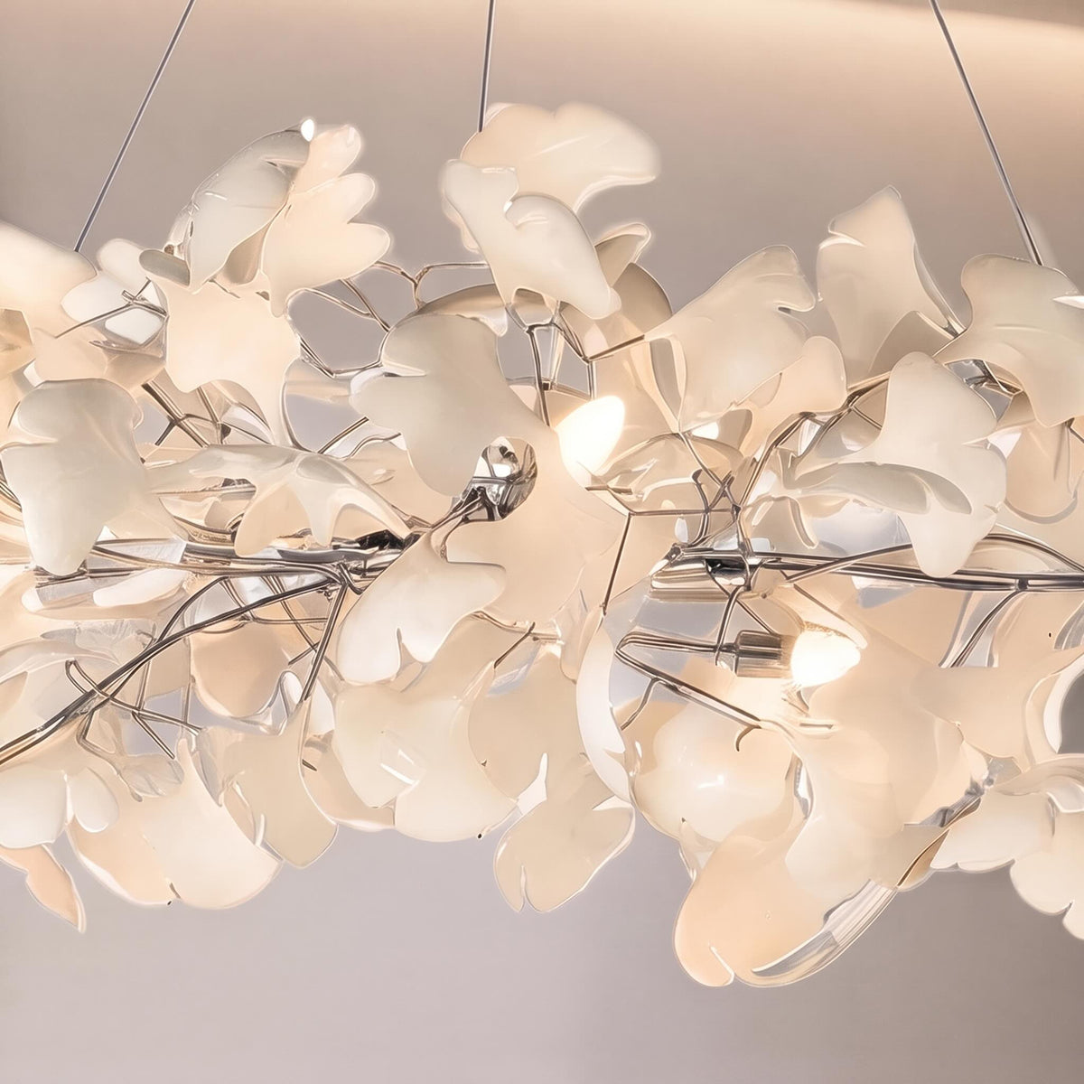 Plume Metal Chandelier Glass Shade 3-Light LED