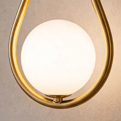 Brass Wall Light Glass Shade Adjustable LED Sconce