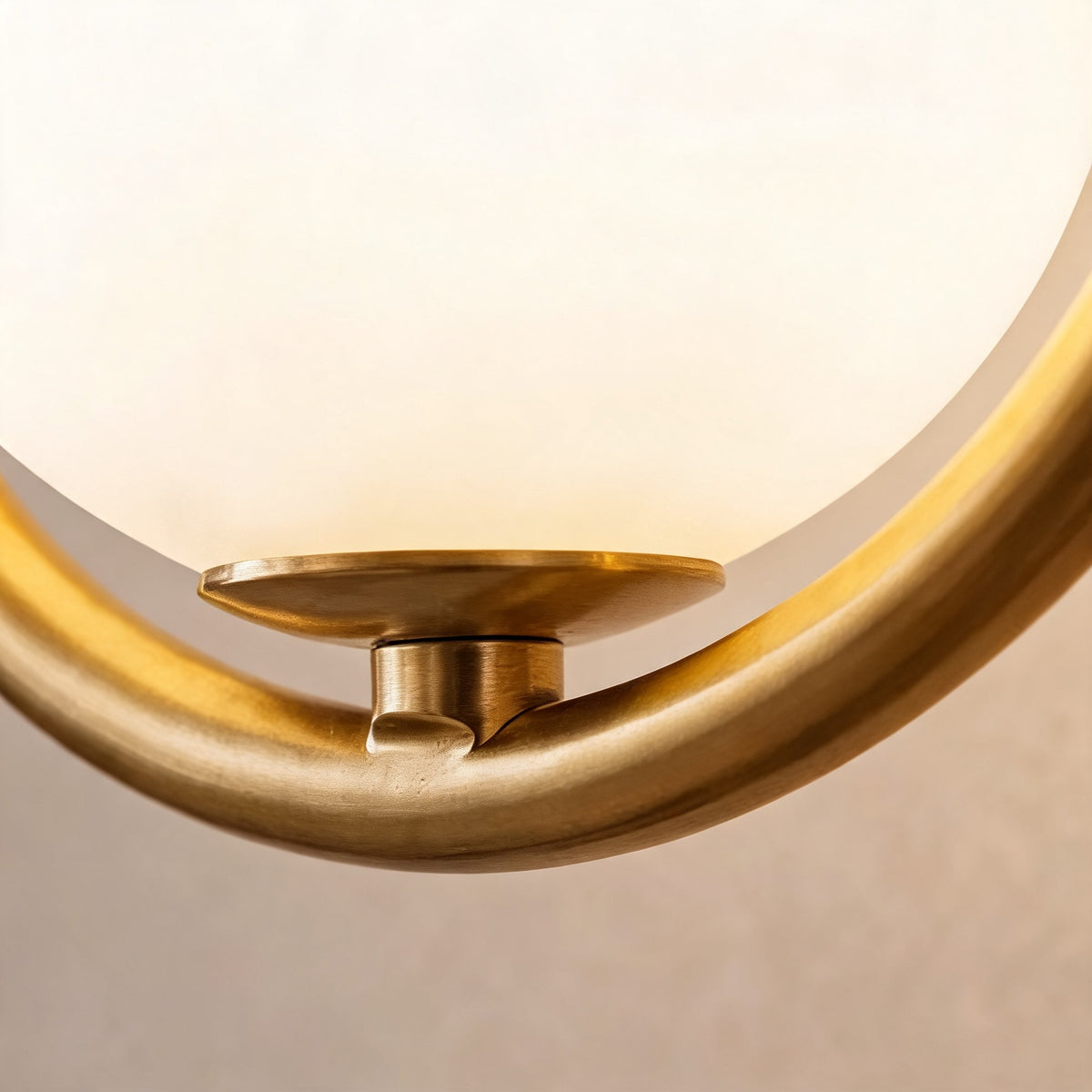 Brass Wall Light Glass Shade Adjustable LED Sconce