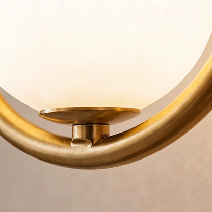 Brass Wall Light Glass Shade Adjustable LED Sconce