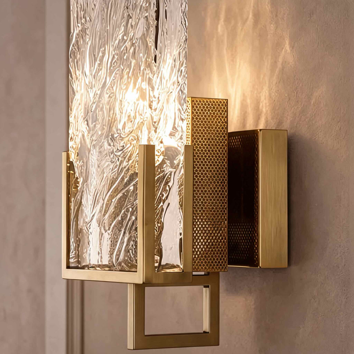 Clear Crystal Wall Light Metal Frame E14 Sconce Sparkle