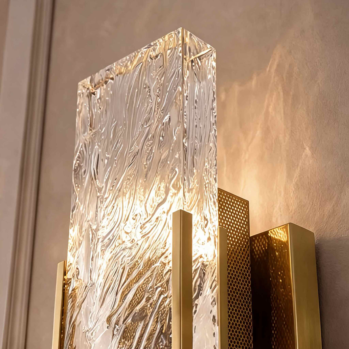 Clear Crystal Wall Light Metal Frame E14 Sconce Sparkle