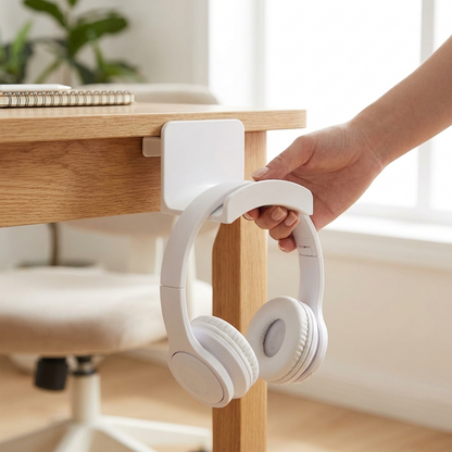 White headphone stand