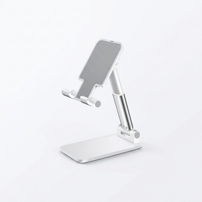 White phone and tablet stand