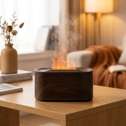 Dark wood grain flame diffuser