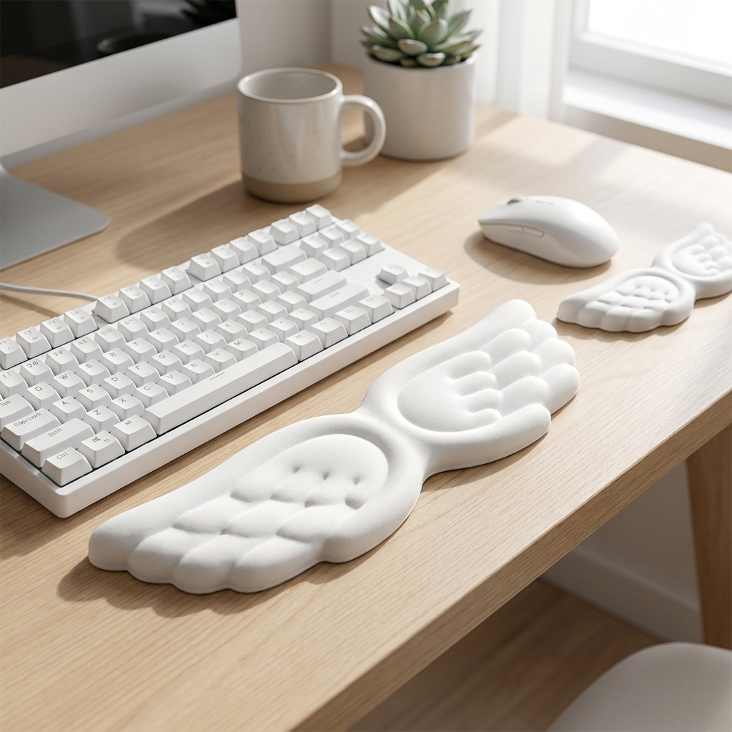 White wrist rest set
