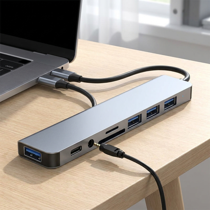 Silver USB-C hub