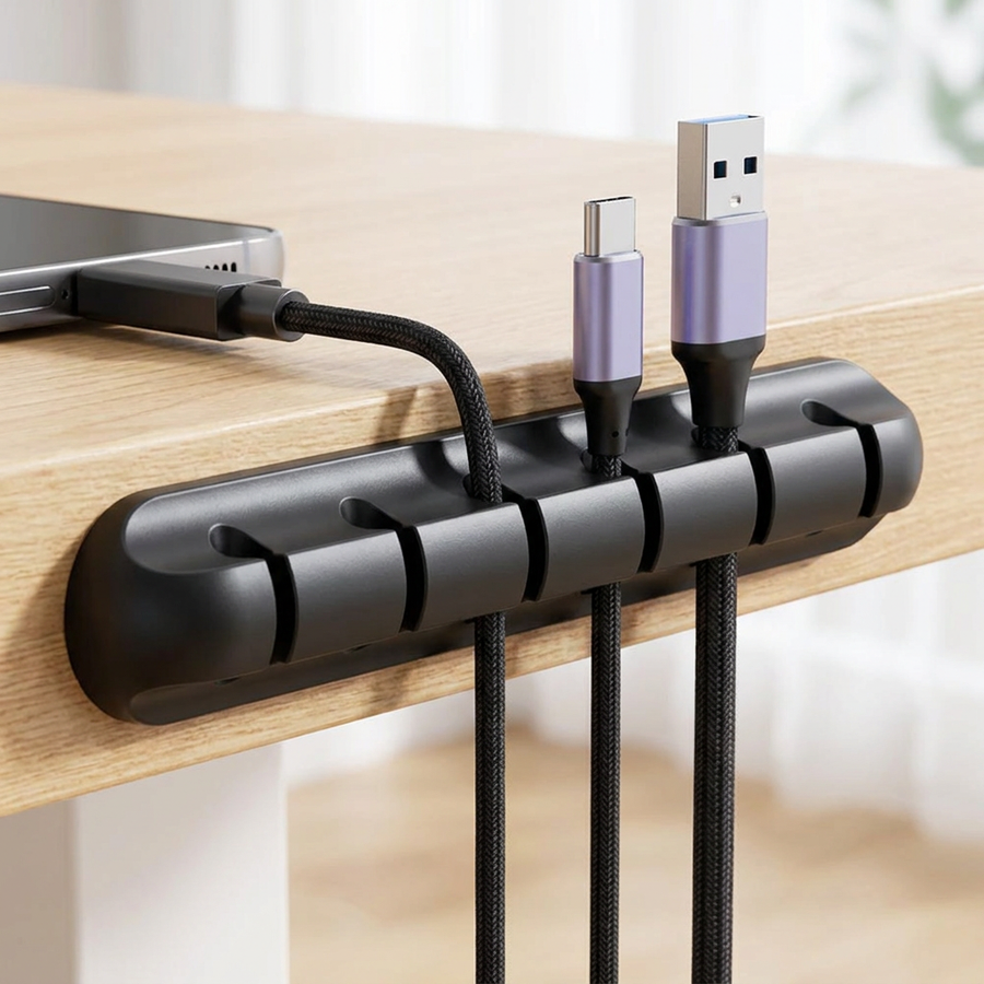 Black cable clips